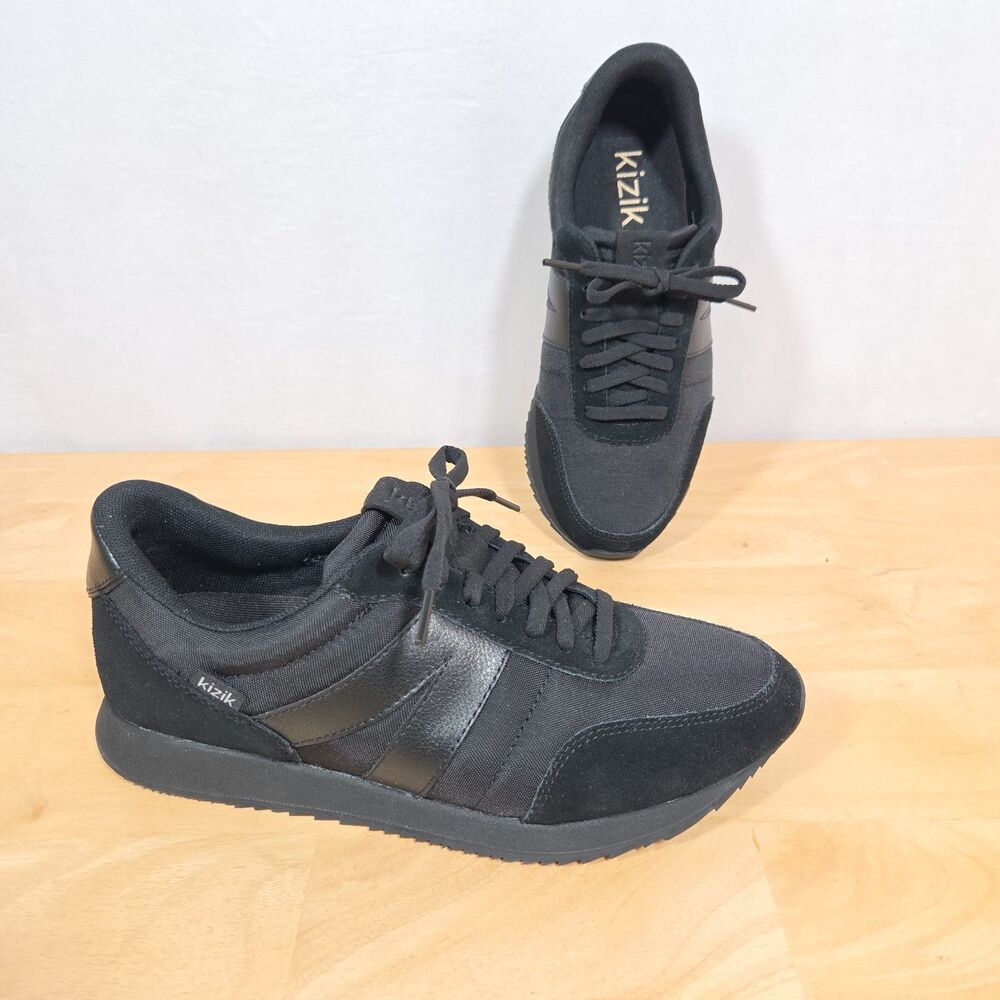 Kizik Milan Sneakers Sz Men's 8.5 Women's 10 Blackout Slip On Hands Free Comfort